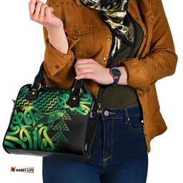 Humpback Whale Matariki New Zealand Shoulder Handbag NZ Maori Paikea Poutama Luxury Green LT14