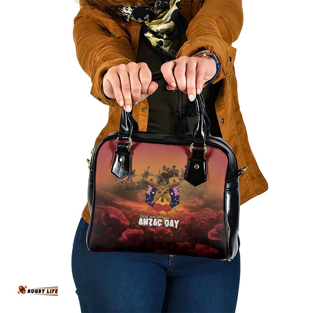 ANZAC Day Lest We Forget Shoulder Handbag Australian Veterans Remembrance Tribute LT18