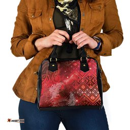 Aotearoa Taniko Matariki Shoulder Handbag Cosmic Red LT7