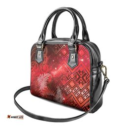 Aotearoa Taniko Matariki Shoulder Handbag Cosmic Red LT7