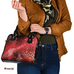Aotearoa Taniko Matariki Shoulder Handbag Cosmic Red LT7