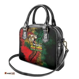 Aotearoa One Love Shoulder Handbag Reggae Lion with Kakahu Huruhuru LT03