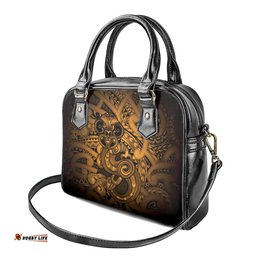 Aotearoa Maori Hei Tiki Shoulder Handbag Koura Kowhaiwhai Puhoro Motif LT9