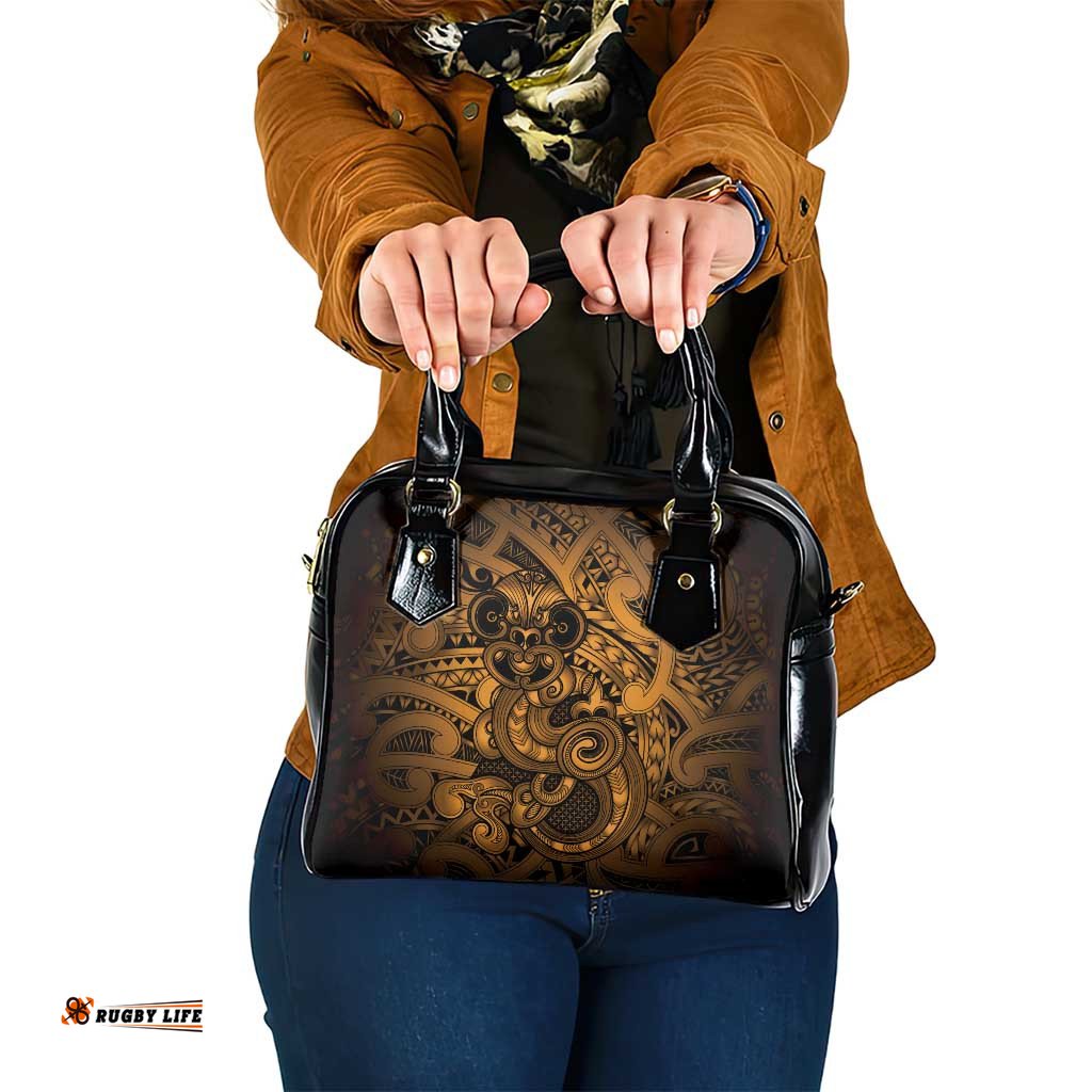 Aotearoa Maori Hei Tiki Shoulder Handbag Koura Kowhaiwhai Puhoro Motif LT9
