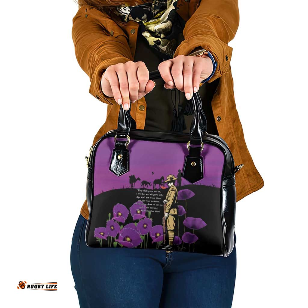 ANZAC Soldier and War Animals Shoulder Handbag We Will Remember Them LT15