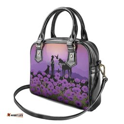 Australia ANZAC Animal Heroes Shoulder Handbag Purple Poppies LT7