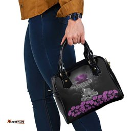 ANZAC Day Remembrance Shoulder Handbag Purple Poppy We Will Remember Them LT9