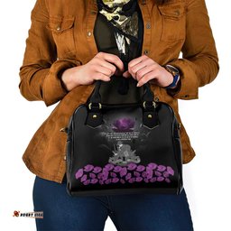 ANZAC Day Remembrance Shoulder Handbag Purple Poppy We Will Remember Them LT9