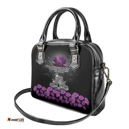 ANZAC Day Remembrance Shoulder Handbag Purple Poppy We Will Remember Them LT9