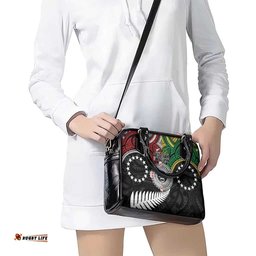 Aotearoa and Cook Islands Mo Te Tiriti Shoulder Handbag New Zealand Honour The Treaty Ake!Ake!Ake! LT9