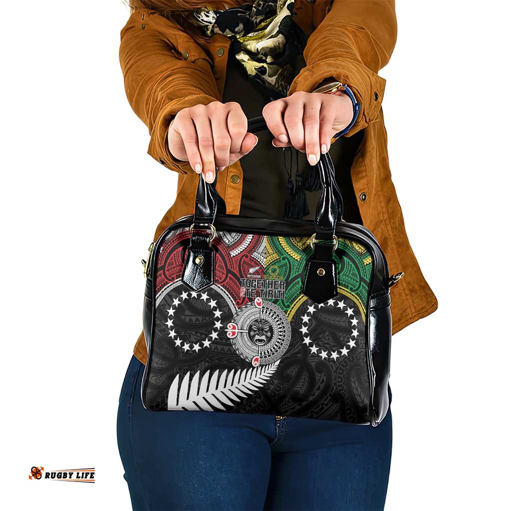 Aotearoa and Cook Islands Mo Te Tiriti Shoulder Handbag New Zealand Honour The Treaty Ake!Ake!Ake! LT9
