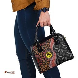 Aotearoa and Australia Shoulder Handbag Maori Koru Ferns With Aboriginal Kangaroo LT03