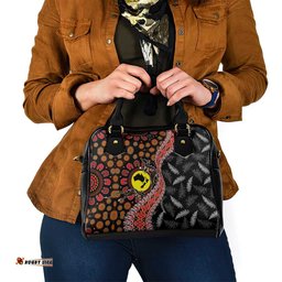Aotearoa and Australia Shoulder Handbag Maori Koru Ferns With Aboriginal Kangaroo LT03