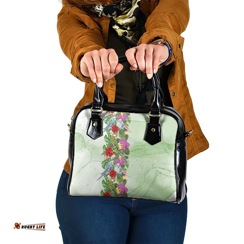 Aussie Budgies Blue And Green Tropical Birds Shoulder Handbag LT9