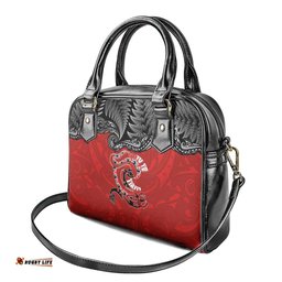 Aotearoa Toitu Te Tiriti Shoulder Handbag Taniwha Tribal Motifs LT03