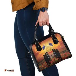 ANZAC Day Shoulder Handbag Remembrance Tribute Soldiers And Poppy Field LT05