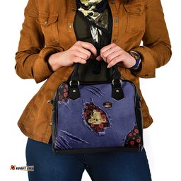 ANZAC Day Shoulder Handbag Poppy Flowers Ripped Fabric Effect DT05