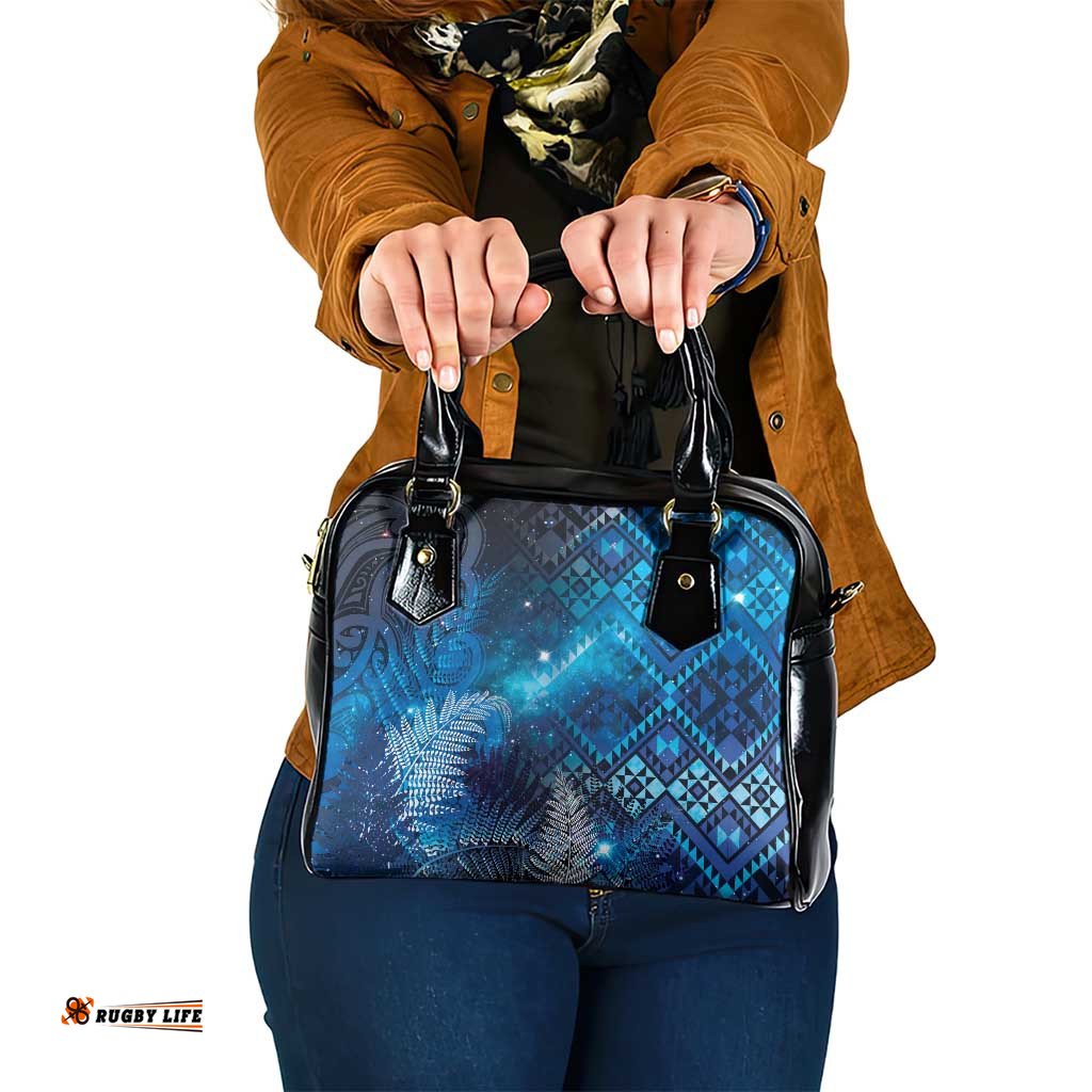 Aotearoa Taniko Matariki Shoulder Handbag Cosmic Blue LT7