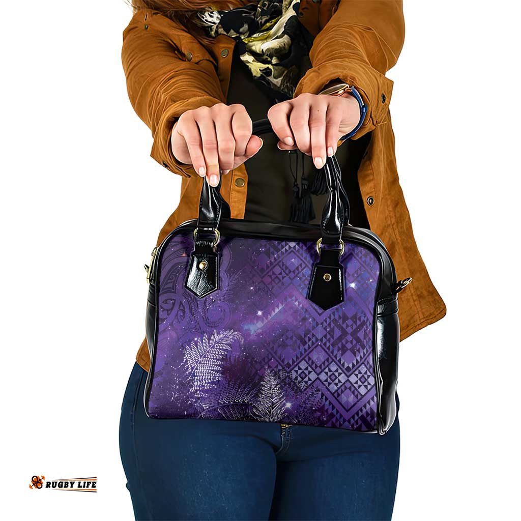 Aotearoa Taniko Matariki Shoulder Handbag Cosmic Violet LT7