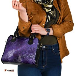 Aotearoa Taniko Matariki Shoulder Handbag Cosmic Violet LT7