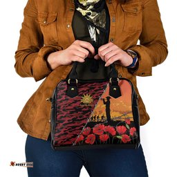 ANZAC Lest We Forget Shoulder Handbag Australian Army Poppy Tribute LT15