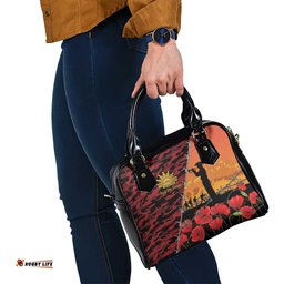ANZAC Lest We Forget Shoulder Handbag Australian Army Poppy Tribute LT15
