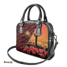 ANZAC Lest We Forget Shoulder Handbag Australian Army Poppy Tribute LT15