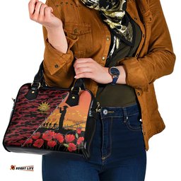 ANZAC Lest We Forget Shoulder Handbag Australian Army Poppy Tribute LT15