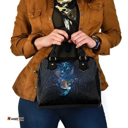Aotearoa Matariki Shoulder Handbag Maori Tribal with Silver Fern and Tui Bird Galaxy Style LT03