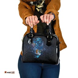 Aotearoa Matariki Shoulder Handbag Maori Tribal with Silver Fern and Tui Bird Galaxy Style LT03