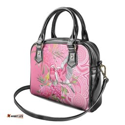 Australia Pink Galah Shoulder Handbag Rose-breasted Cockatoo Waratah Indigenous Art LT14