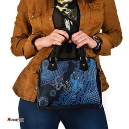 Autism Awareness Shoulder Handbag Hope Ribbon And Aboriginal Patterns DT05