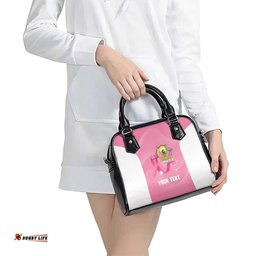 Custom Bowls Australia Breast Cancer Shoulder Handbag Pink Ribbon Aussie Map With Kangaroo Emu LT14