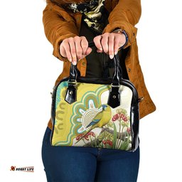 Australia Rock Parrot Shoulder Handbag Kangaroo Paws Indigenous Art LT14