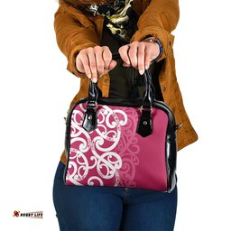 Breast Cancer Awareness Maori Shoulder Handbag Koru Kowhaiwhai LT7