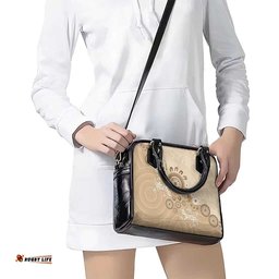 Beige Lizards Australia Shoulder Handbag Boomerang Indigenous Art LT14