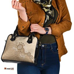Beige Lizards Australia Shoulder Handbag Boomerang Indigenous Art LT14