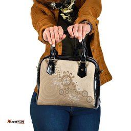 Beige Lizards Australia Shoulder Handbag Boomerang Indigenous Art LT14