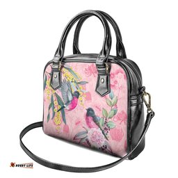 Birds and Floral Aussie Pink Robins Shoulder Handbag Rosy Glow LT7