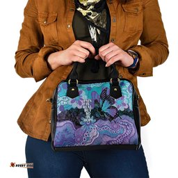Australia Indigenous Teal Purple Contemporary Aboriginal Art Shoulder Handbag Hope Is Real LT7