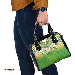 Cook Islands Rugby League Shoulder Handbag Avaiki Tatau Tribal Motifs White Color LT03