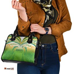 Cook Islands Rugby League Shoulder Handbag Avaiki Tatau Tribal Motifs White Color LT03