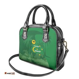 Australia Cocos Keeling Islands Shoulder Handbag Southern Cross Palm Tree Pattern LT14