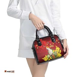 Australia Sulphur-crested Cockatoo Christmas Shoulder Handbag Aussie Native Flowers Merry Xmas LT14