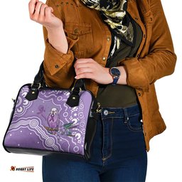 Australia Epilepsy Awareness Shoulder Handbag Purple Budgerigar Plumeria Aboriginal LT14