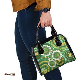 Bowls Australia Shoulder Handbag Aboriginal Art National Color LT14