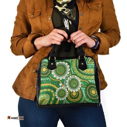 Bowls Australia Shoulder Handbag Aboriginal Art National Color LT14