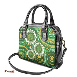 Bowls Australia Shoulder Handbag Aboriginal Art National Color LT14
