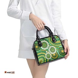 Bowls Australia Shoulder Handbag Aboriginal Art National Color LT14