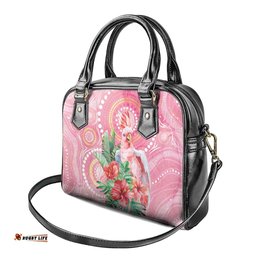 Breast Cancer Pink Cockatoo Shoulder Handbag Australia Indigenous Watercolor Glaze LT7